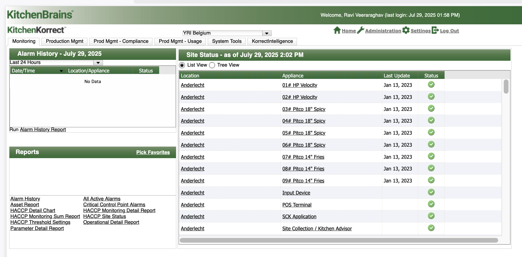 KitchenIntelligence Report Portal