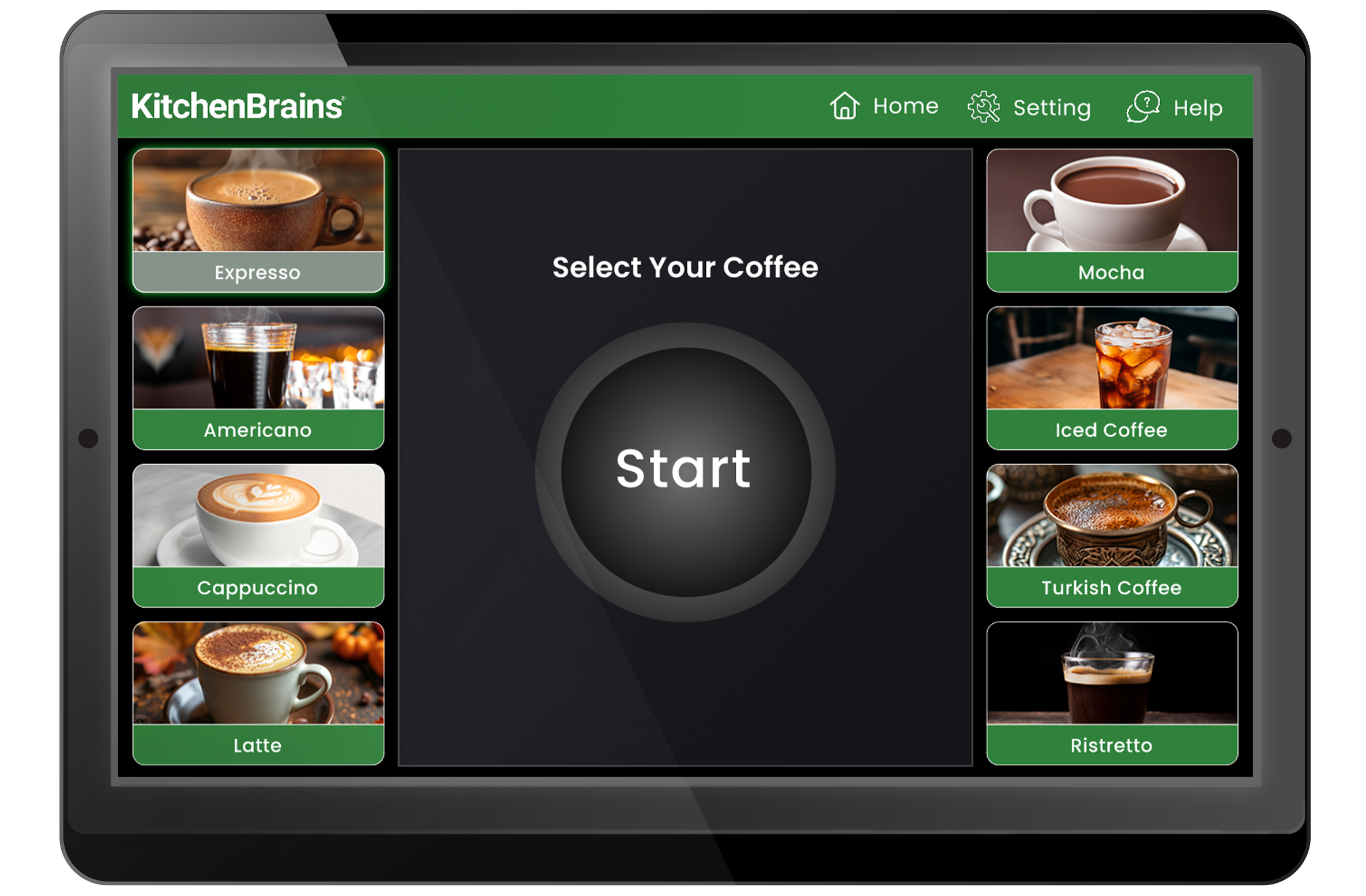 Appliance Touchscreen Control - Coffee